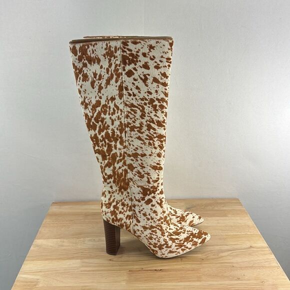 INC International Concept Palmina Dress Boots- Spotted Brown- Size 7 M (Medium) - Picture 1 of 8